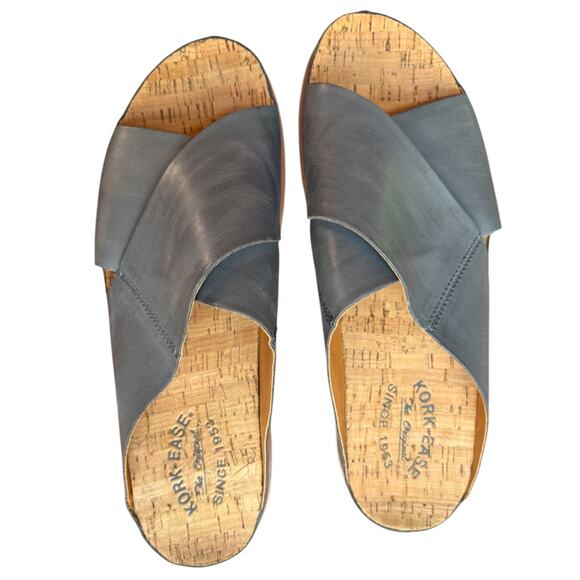 Kork-Ease Steel Blue Tutsi Cross-Band Slides Minimalist Classic Comfort size 11 - Picture 5 of 15